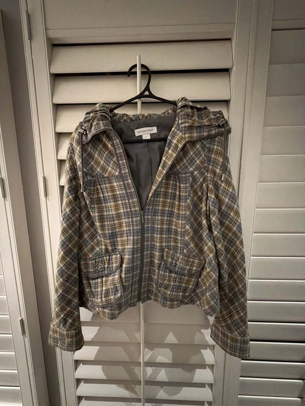 Christopher & Banks Plaid Hooded Jacket Size M